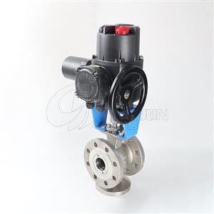 electric flanged V-ball valve