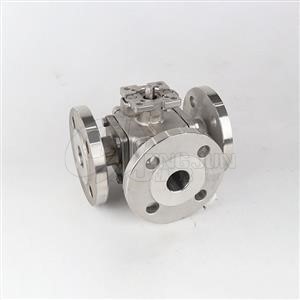  square body three-way flanged ball valve